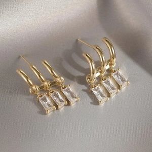 Beautiful Cubic Zirconia Decor Drop Earrings